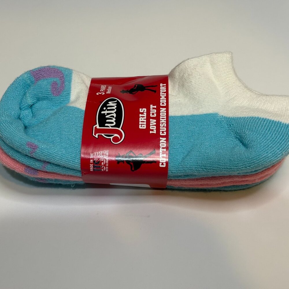 Two packs $7 Justin Boot Girl Low-Cut Socks